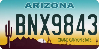 AZ license plate BNX9843