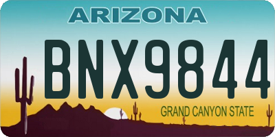 AZ license plate BNX9844