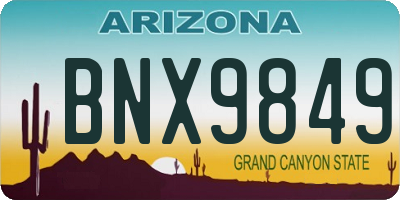 AZ license plate BNX9849