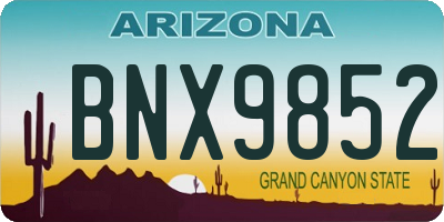 AZ license plate BNX9852