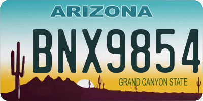 AZ license plate BNX9854