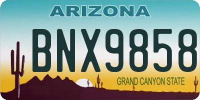 AZ license plate BNX9858
