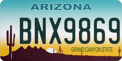 AZ license plate BNX9869