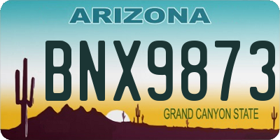 AZ license plate BNX9873