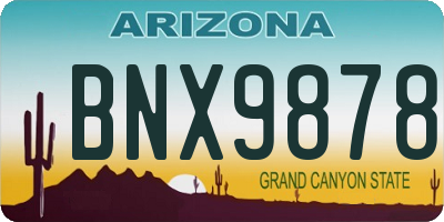 AZ license plate BNX9878
