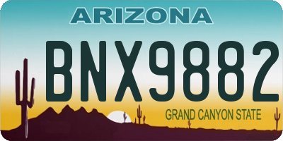 AZ license plate BNX9882