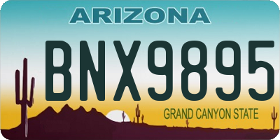 AZ license plate BNX9895