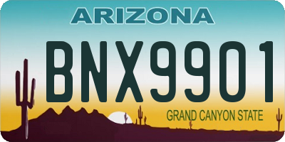 AZ license plate BNX9901