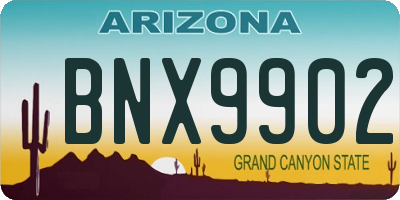 AZ license plate BNX9902
