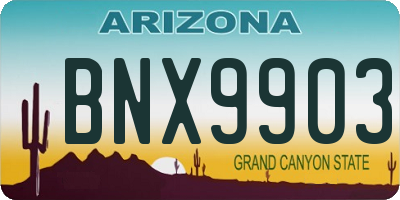 AZ license plate BNX9903