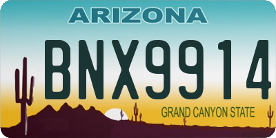 AZ license plate BNX9914