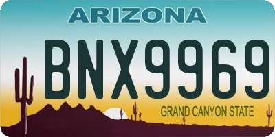 AZ license plate BNX9969