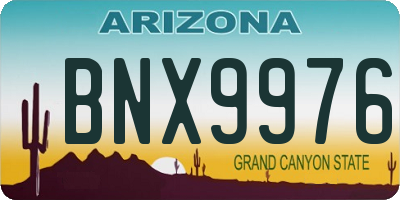 AZ license plate BNX9976