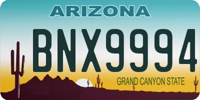 AZ license plate BNX9994