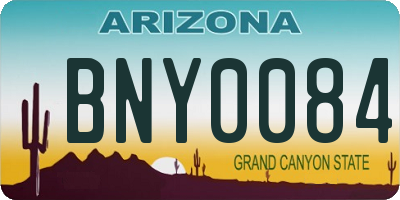AZ license plate BNY0084