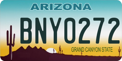 AZ license plate BNY0272