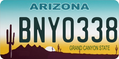 AZ license plate BNY0338