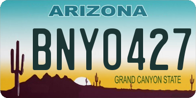 AZ license plate BNY0427