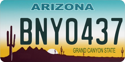 AZ license plate BNY0437