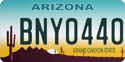 AZ license plate BNY0440
