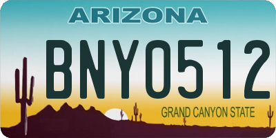 AZ license plate BNY0512