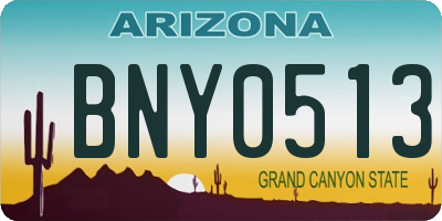 AZ license plate BNY0513