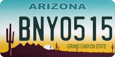 AZ license plate BNY0515