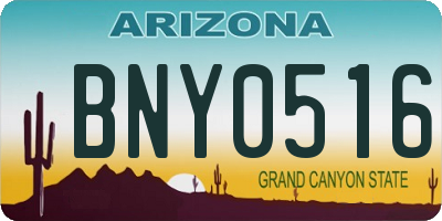 AZ license plate BNY0516
