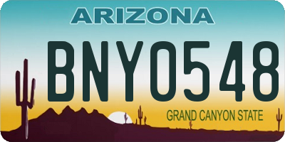 AZ license plate BNY0548