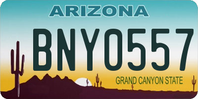 AZ license plate BNY0557