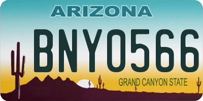 AZ license plate BNY0566