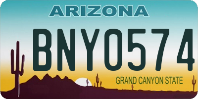 AZ license plate BNY0574