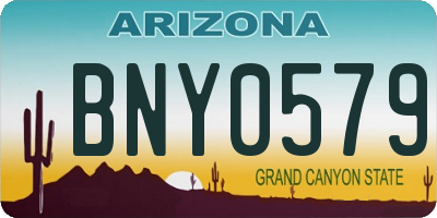 AZ license plate BNY0579