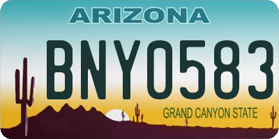 AZ license plate BNY0583
