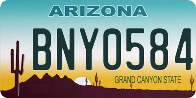 AZ license plate BNY0584