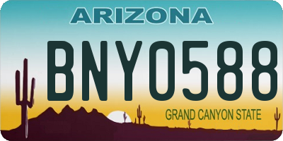 AZ license plate BNY0588