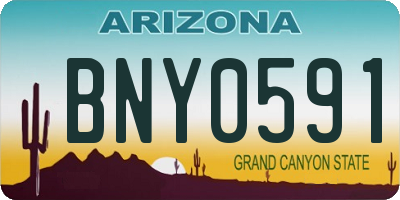 AZ license plate BNY0591