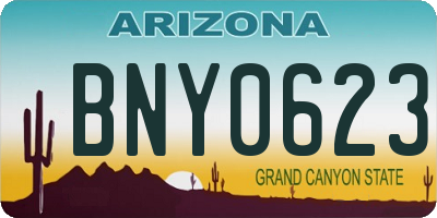AZ license plate BNY0623