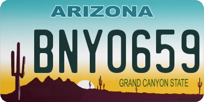 AZ license plate BNY0659