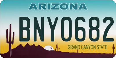 AZ license plate BNY0682