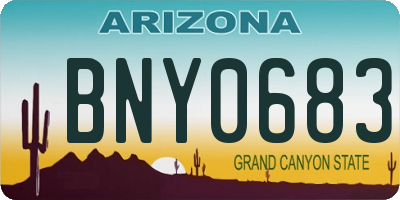 AZ license plate BNY0683