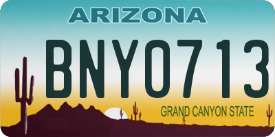 AZ license plate BNY0713