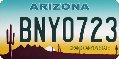AZ license plate BNY0723