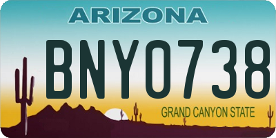 AZ license plate BNY0738
