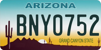 AZ license plate BNY0752