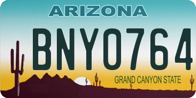 AZ license plate BNY0764