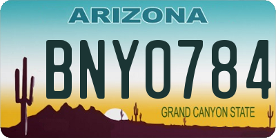 AZ license plate BNY0784