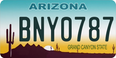 AZ license plate BNY0787