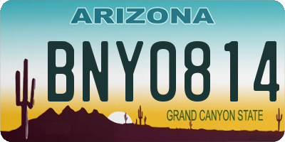 AZ license plate BNY0814