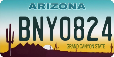 AZ license plate BNY0824